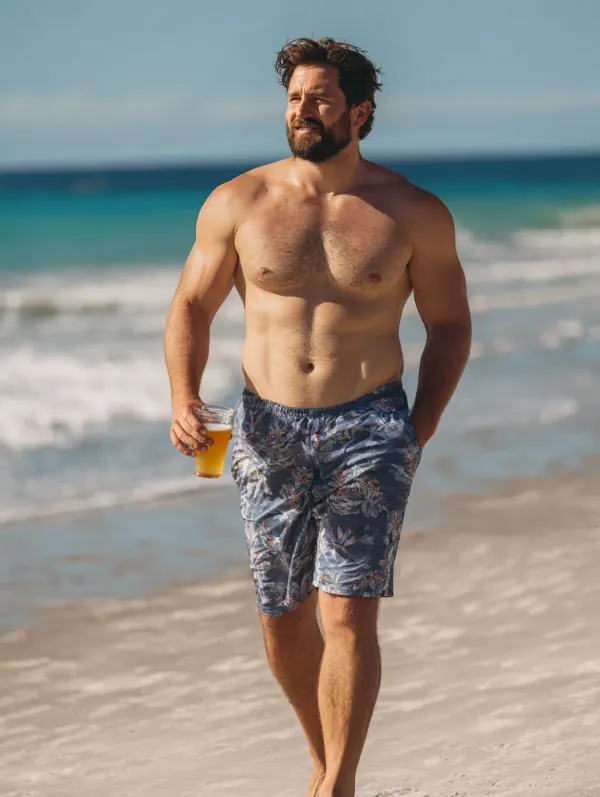 after photo of male body shaping in beach photos