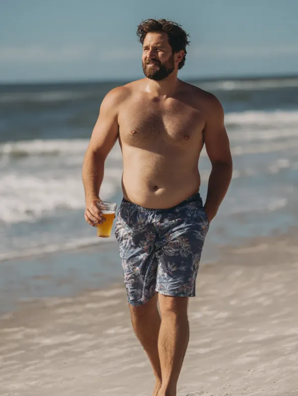 before photo of male body shaping in beach photos